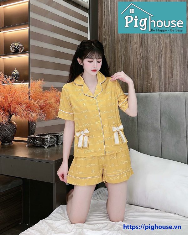 Bộ đùi cộc Vàng chữ Love - Hình ảnh 2