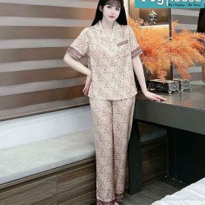 Bộ dài cộc the mum màu be