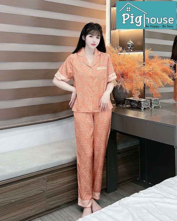 Bộ dài cộc the mum màu cam