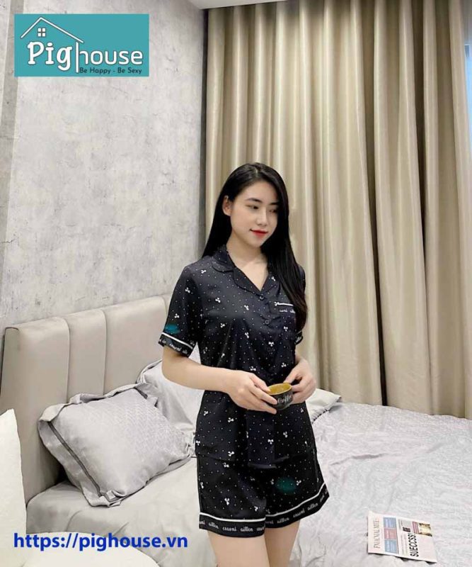 Bộ pijama đùi chấm bi