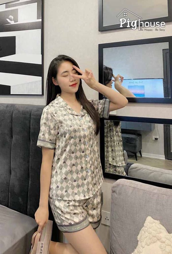Bộ pijama đùi chữ Love you