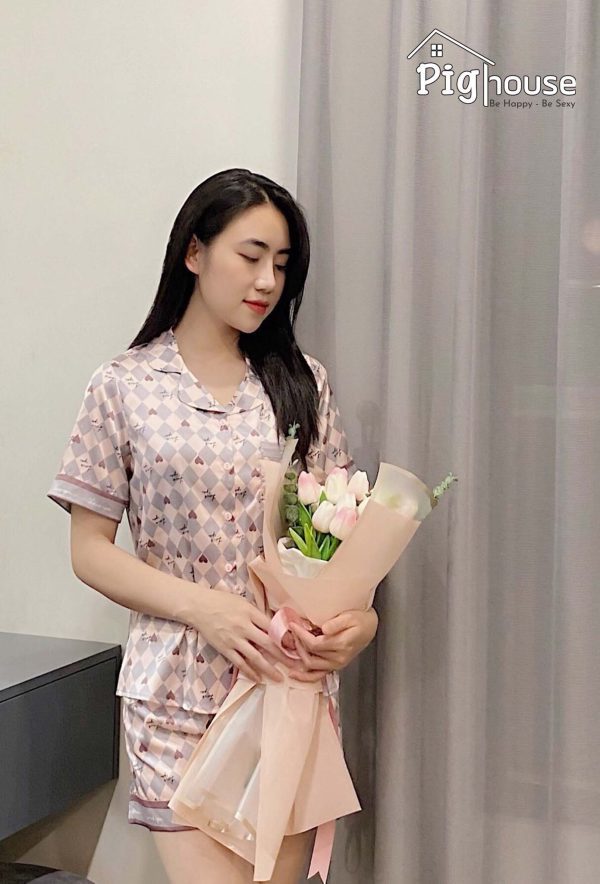 Bộ pijama đùi chữ Love you