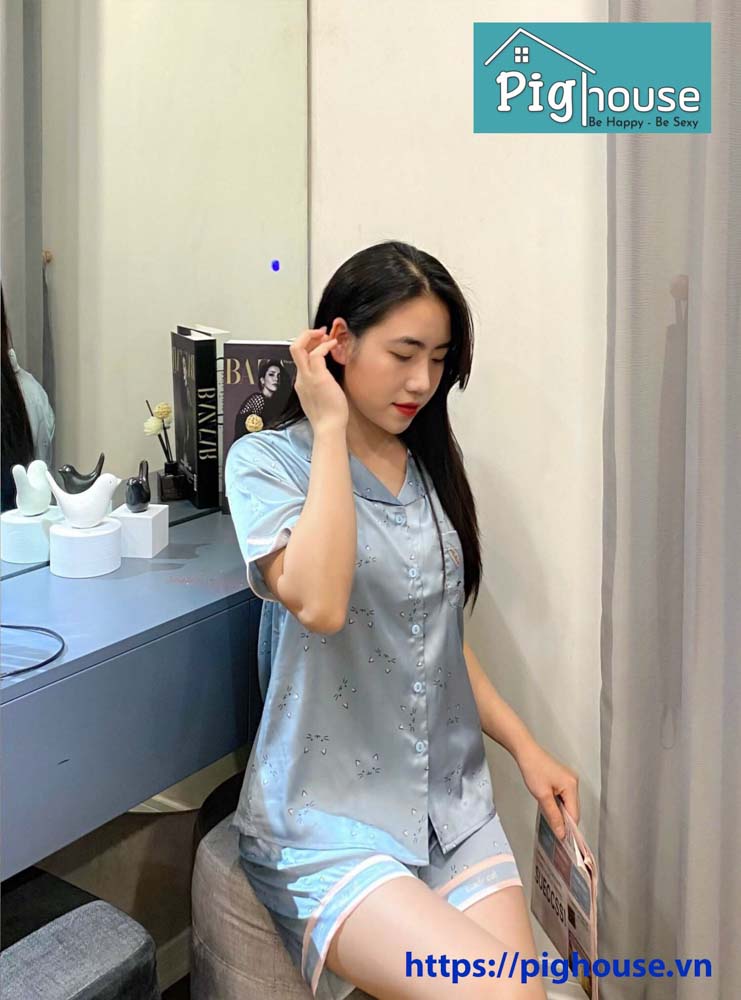Bộ pijama đùi hình mèo