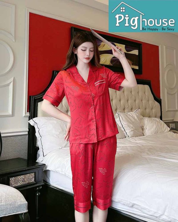Bộ pijama ngố tim to