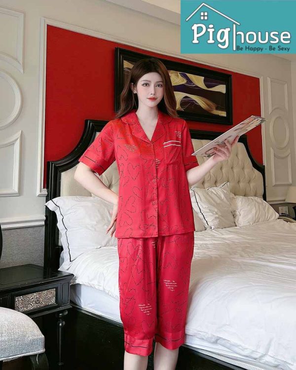 Bộ pijama ngố tim to