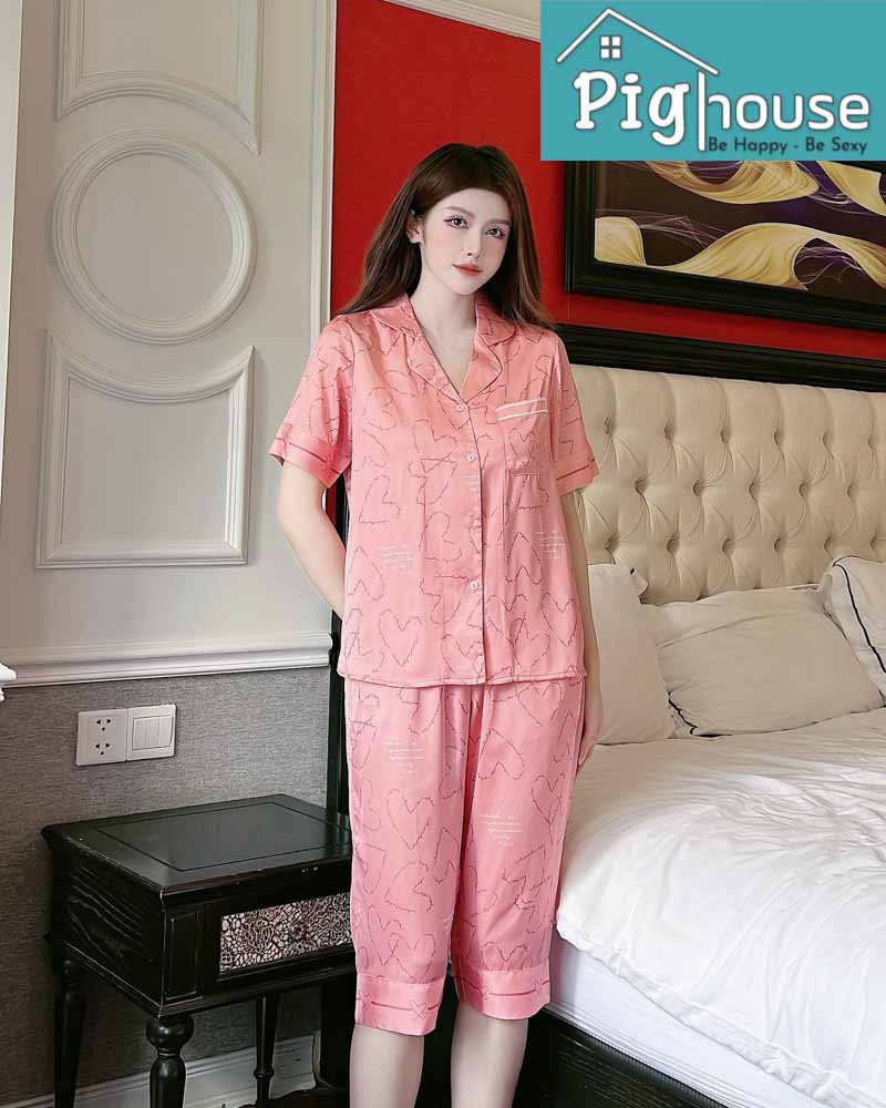 Bộ pijama ngố tim to