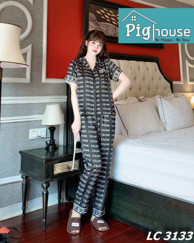 Bộ dài cộc pijama chữ celine