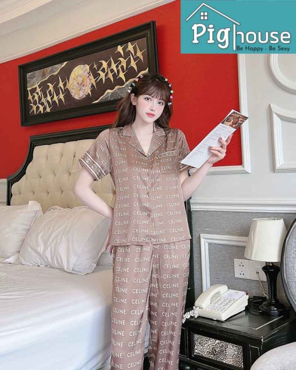 Bộ dài cộc Pijama chữ Celine