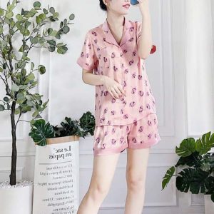 Bộ Pijama đùi in hình cánh hoa