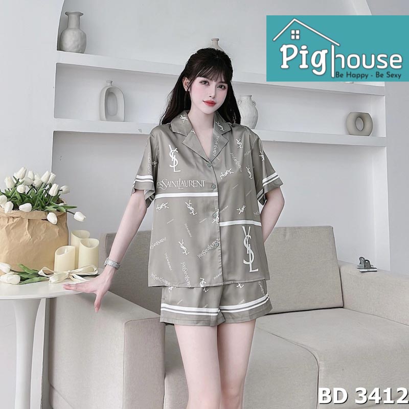 Bộ Pijama đùi họa tiết chữ YSL