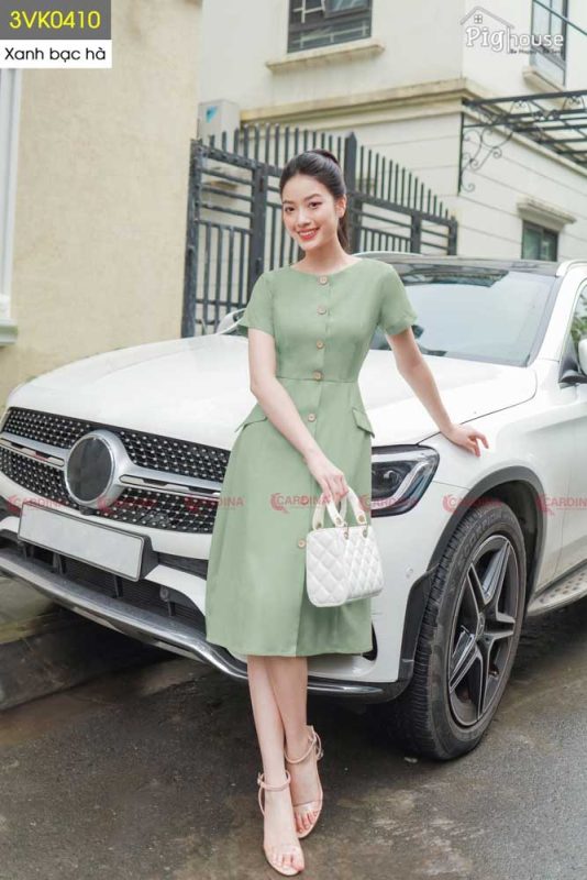 Đầm ký giả công sở Cardina 3VK04