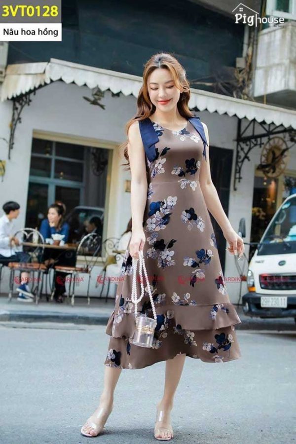 Đầm maxi Cardina tay nơ 3VT01