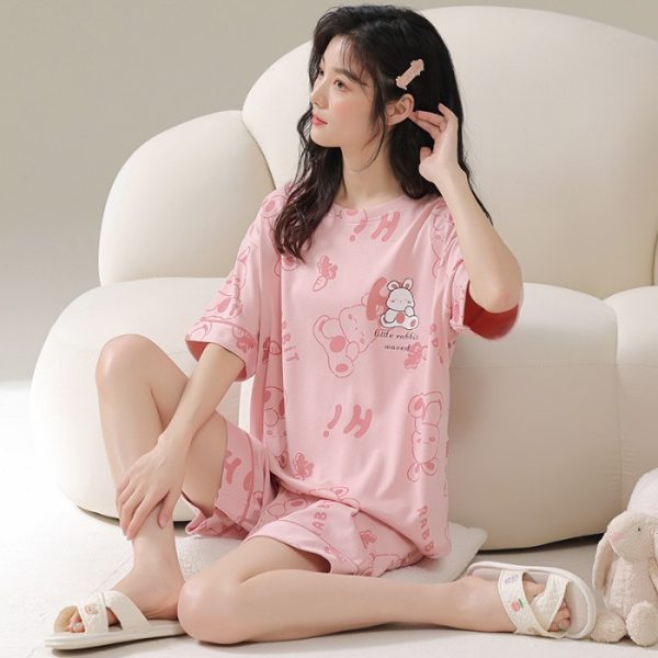 Bộ đùi cộc cotton màu hồng đồng giá