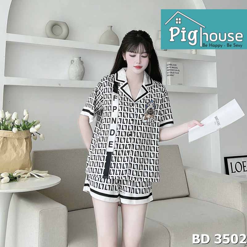 Bộ pijama đùi họa tiết chữ FPNDE
