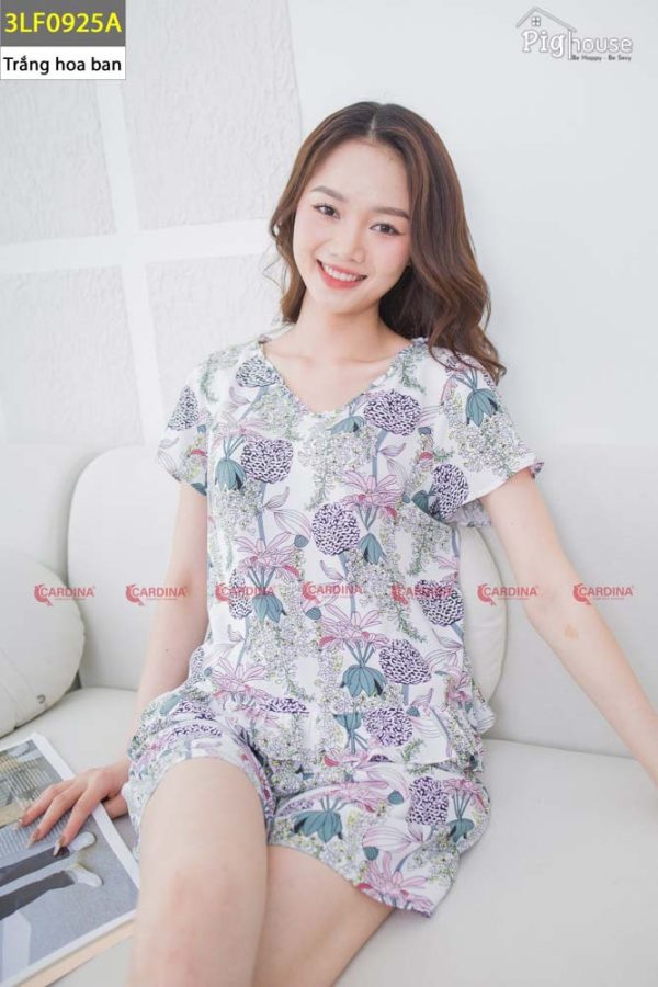 Bộ đùi Cardina cổ tim bèo lanh tre 3LF09