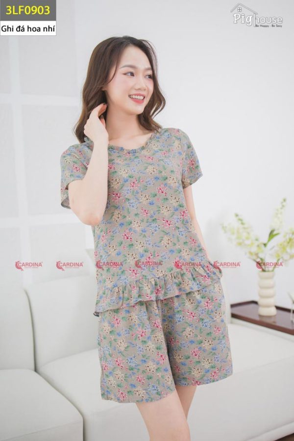 Bộ đùi Cardina cổ tim bèo lanh tre 3LF09