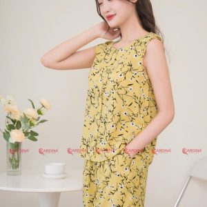 Bộ đùi cardina cổ tròn lanh tre 3LF06