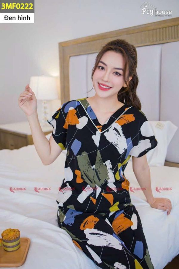 Bộ lụa mango ngố Cardina cổ V 3MF02