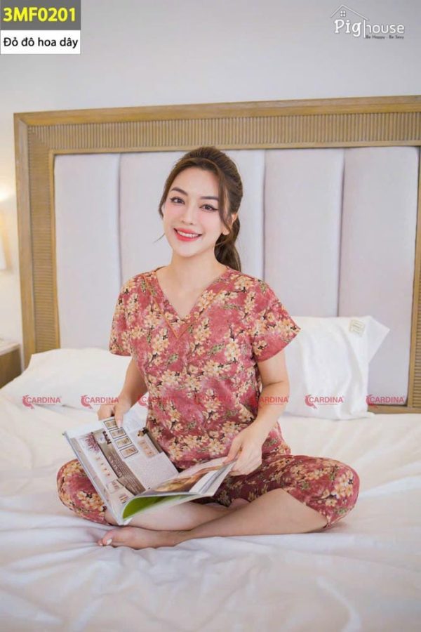 Bộ lụa mango ngố Cardina cổ V 3MF02