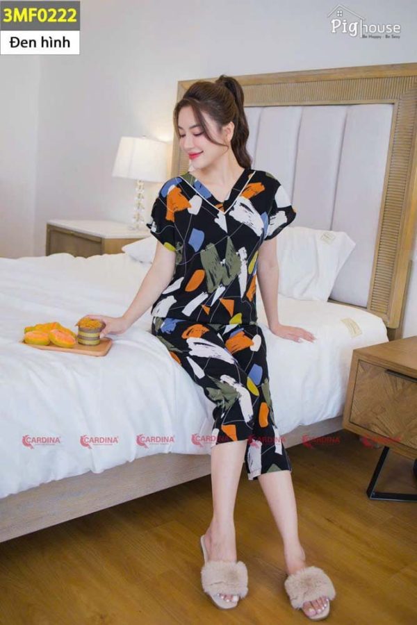 Bộ lụa mango ngố Cardina cổ V 3MF02