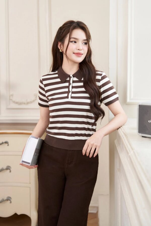 Áo Polo Kẻ Bo Gấu LU5PL05 Mềm Mát