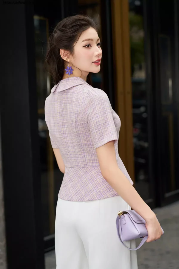 Áo Sơ Mi Kẻ Peplum LFSM1252