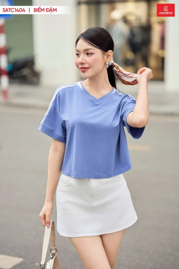 áo thun croptop cổ tim cotton mát lịm