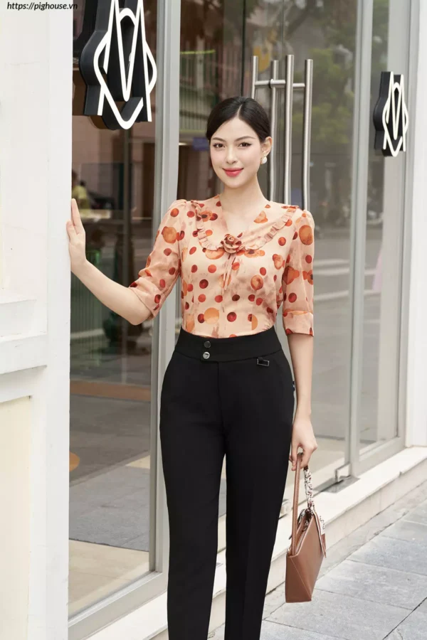 áo sơ mi LUPERI cổ bẻ hoa tinh tế
