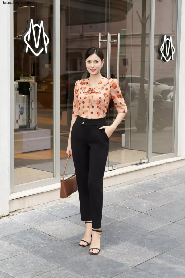 áo sơ mi LUPERI cổ bẻ hoa tinh tế