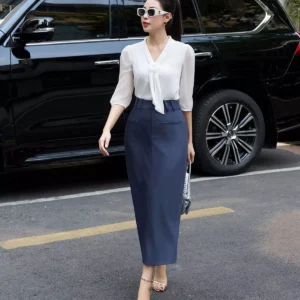 áo sơ mi luperi tay lỡ voan cổ đính hoa