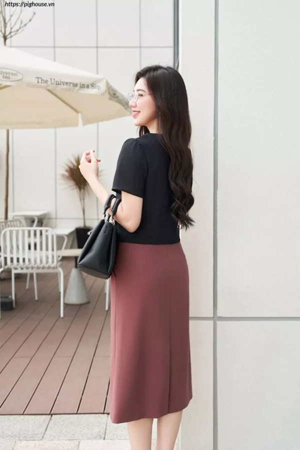 Áo Ký Giả LF5KG06 Nơ Cổ Sang Trọng