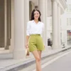 Quần Short Linen Cardina Cạp Cao