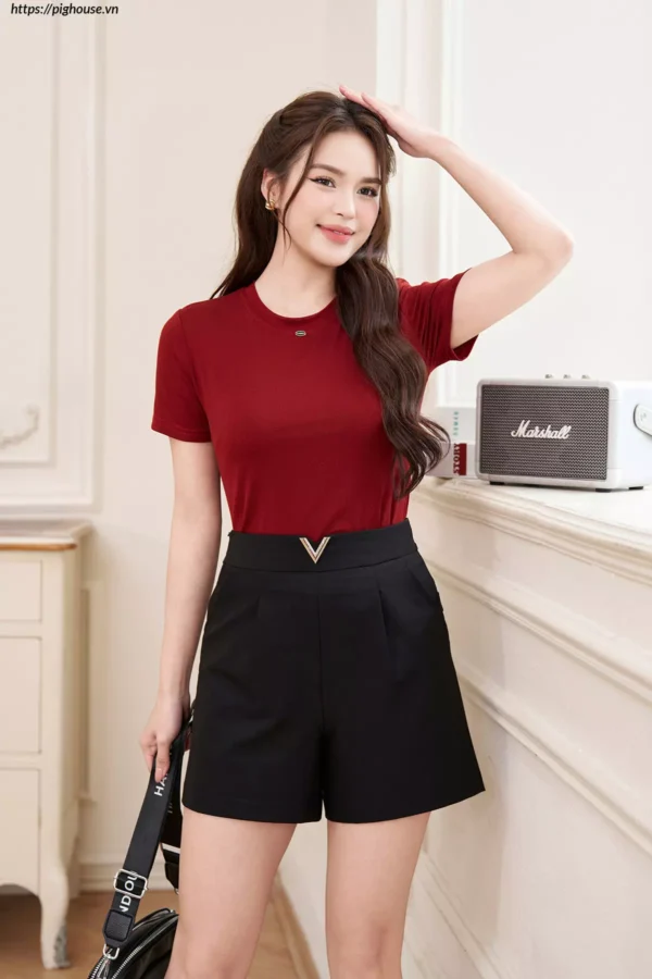 Quần sooc nữ Luperi V khóa sườn