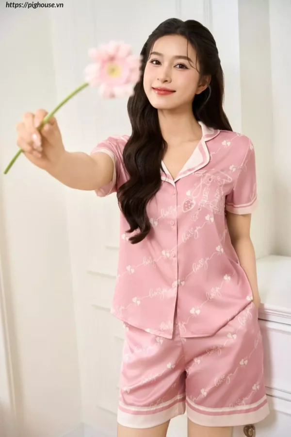 Pijama Lua Satin LOVE Mem Mai Cardina