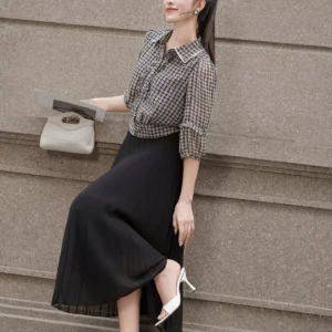 áo sơ mi cổ đức tay lỡ thanh lịch