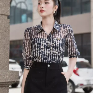 Áo sơ mi Bling cổ đức LF5SM48